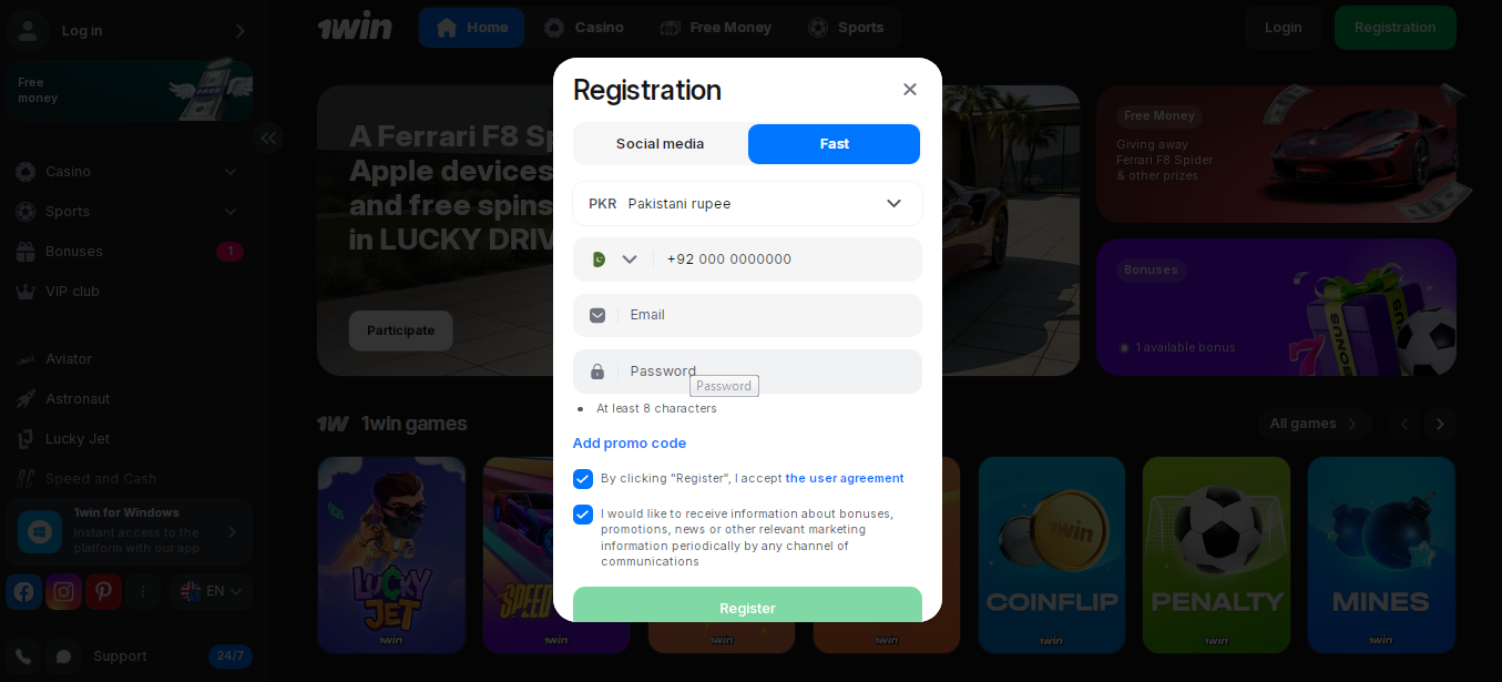1win registration 1win registration