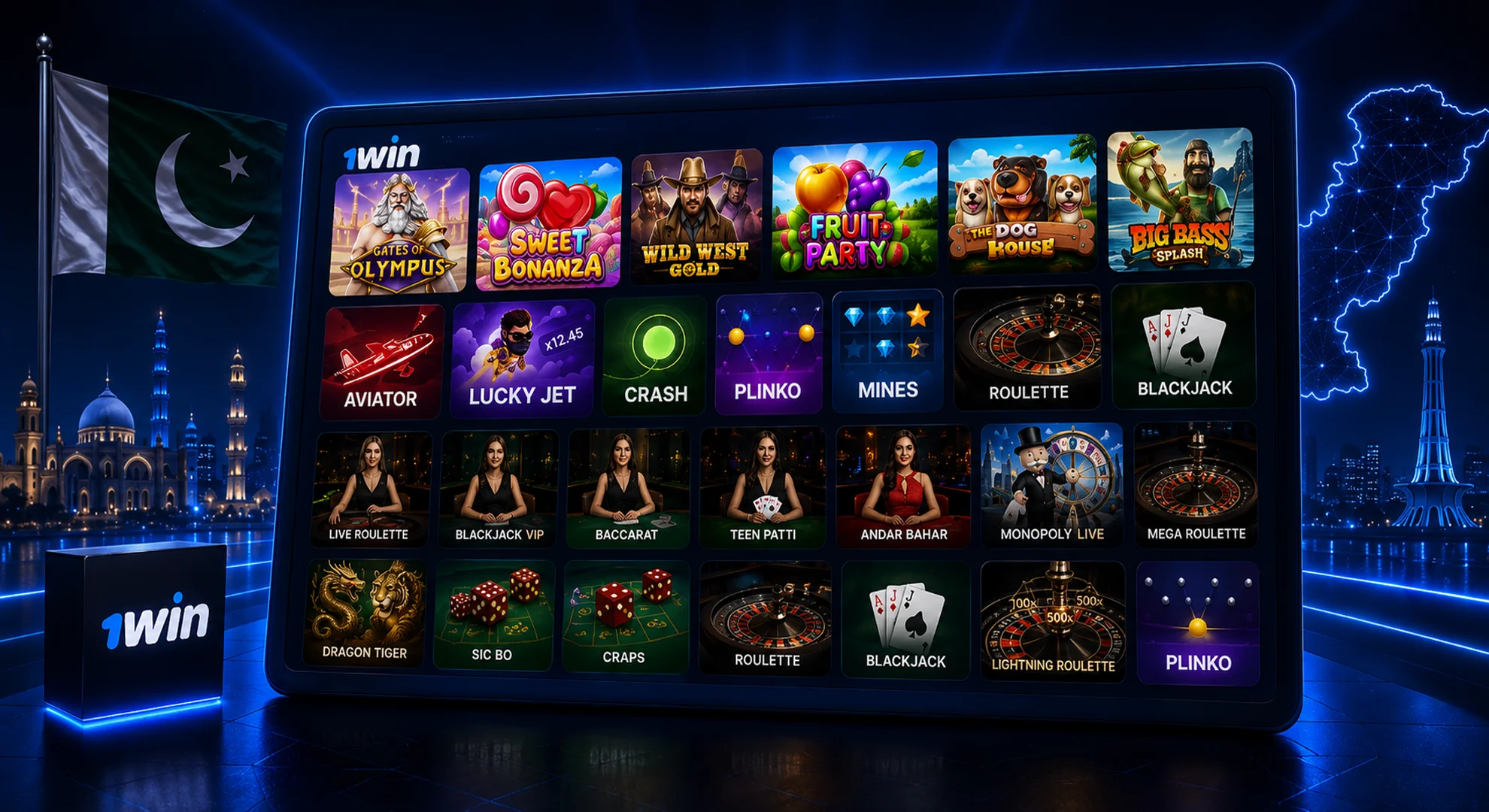 1win casino games Pakistan